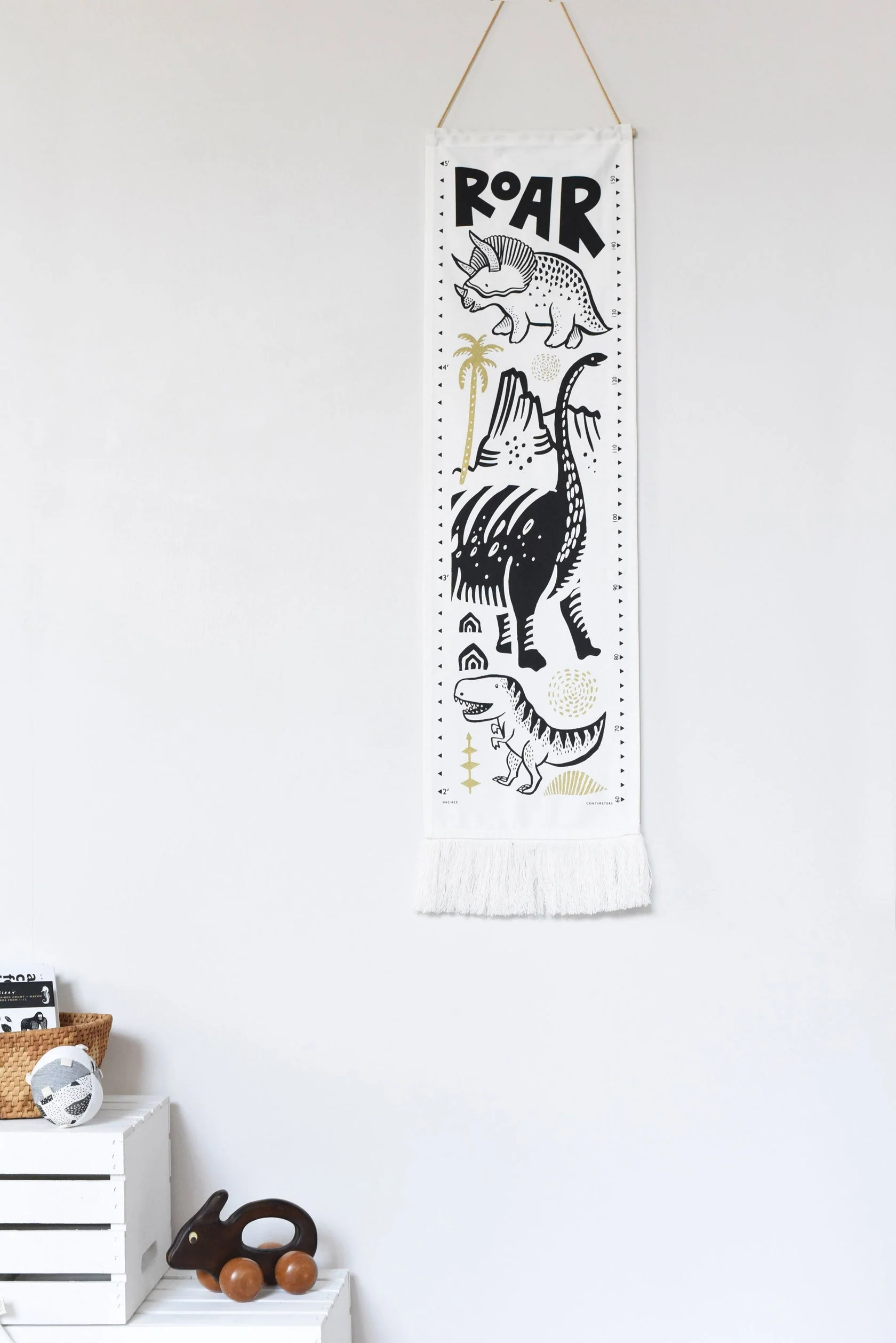 Organic Canvas Growth Chart - Dinos by Wee Gallery - Image 4