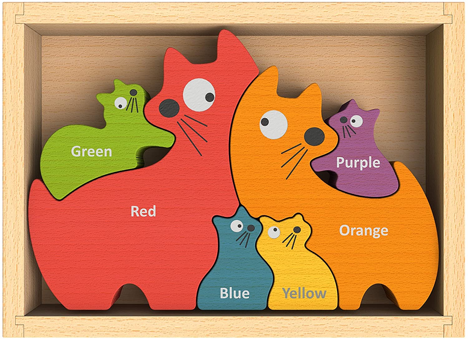 Cat Family Bilingual (English-Spanish) Color Puzzle by Begin Again - Image 3