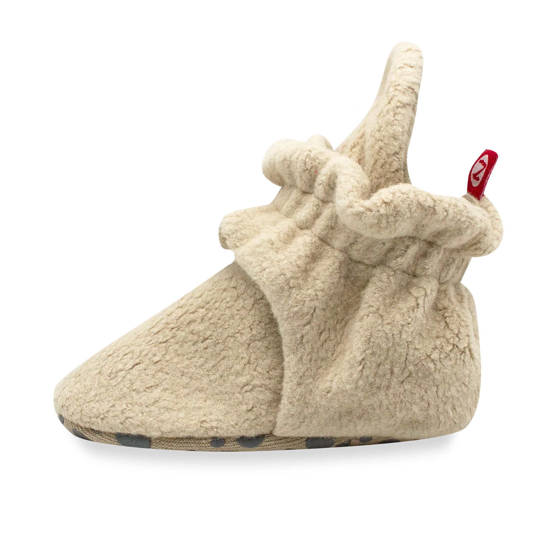 Cozie Fleece Gripper Booties - Khaki by Zutano - Image 3