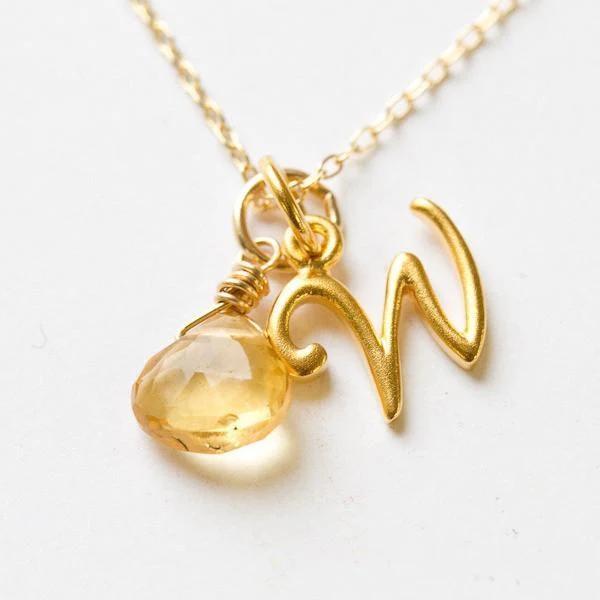 Gold Script Initial Pendant by Wallin + Buerkle FINAL SALE - Image 4