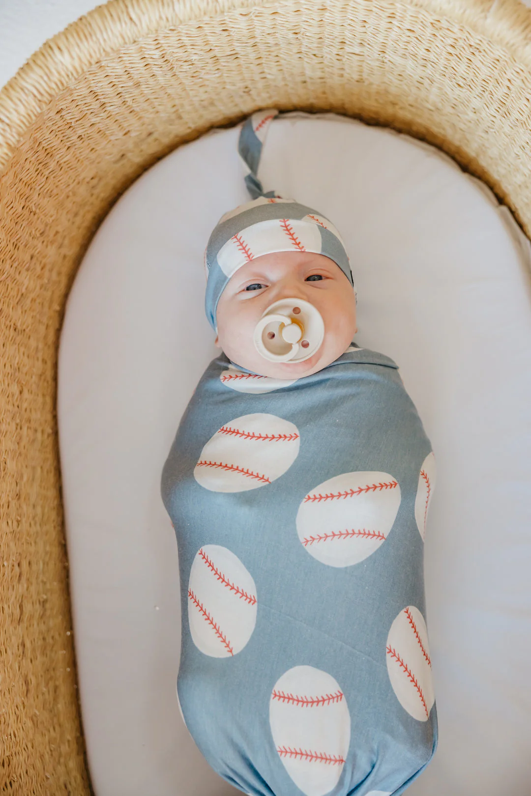 Knit Swaddle Blanket - Slugger by Copper Pearl - Image 3
