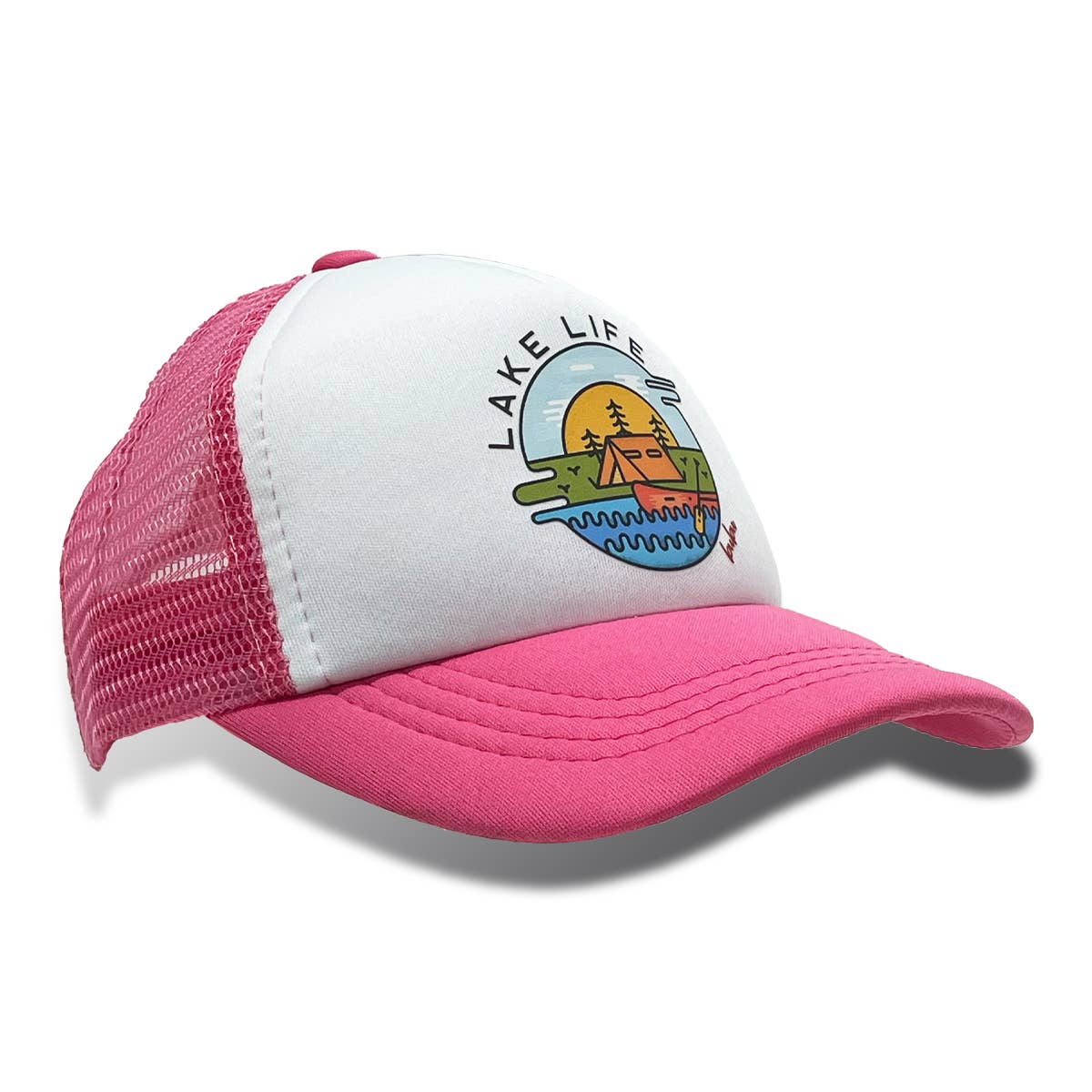 Lake Life Trucker Hat - Hot Pink by Bubu - Image 3