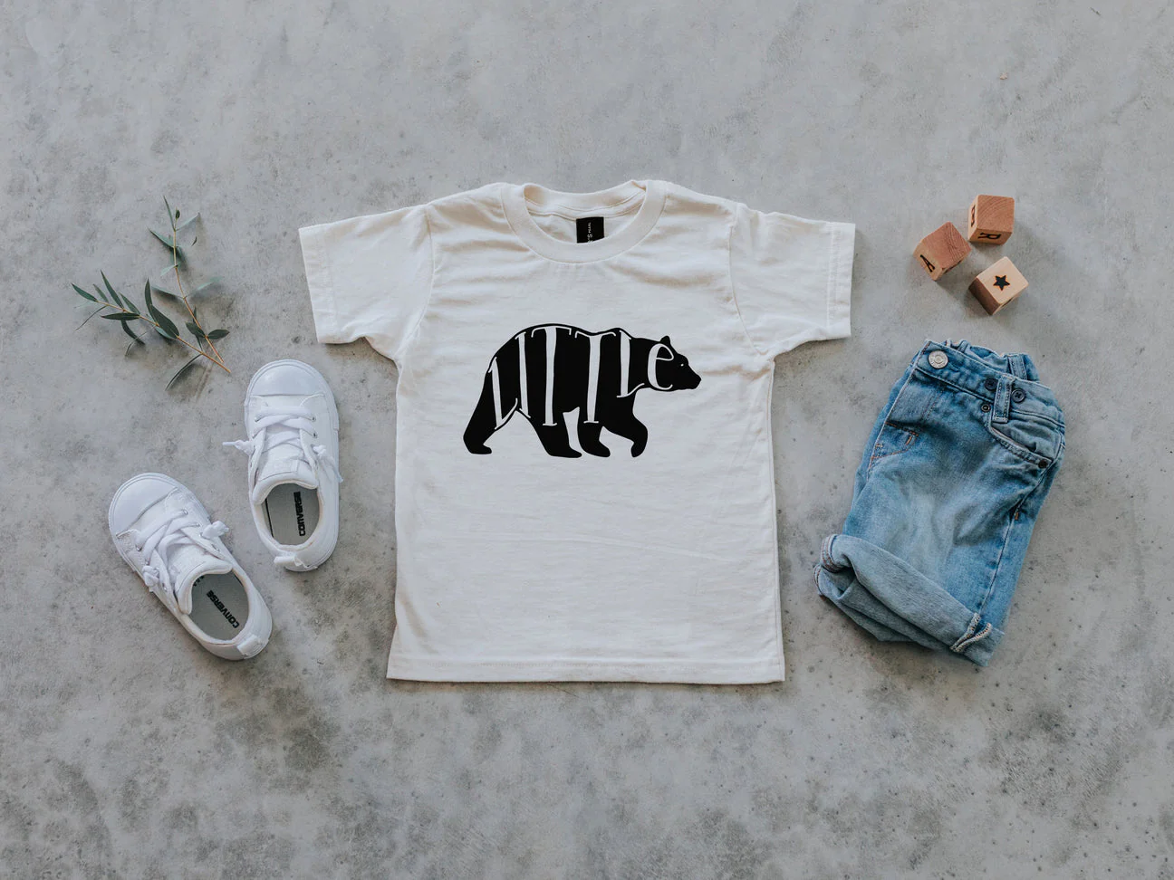 Organic Little Bear Toddler Tee - Natural by Gladfolk - Image 5