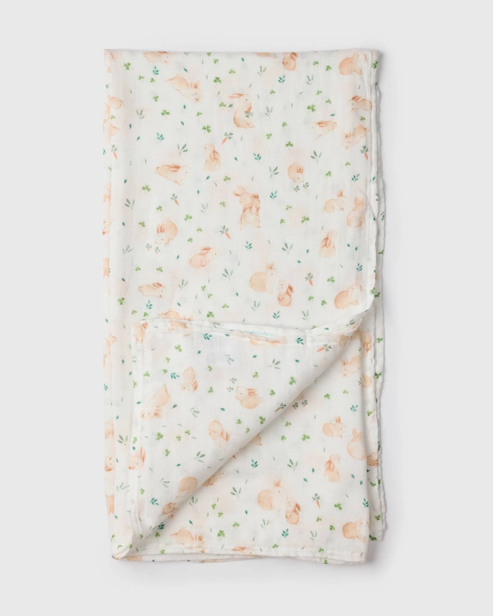 Luxe Muslin Swaddle - Bunny Meadow by Loulou Lollipop - Image 4