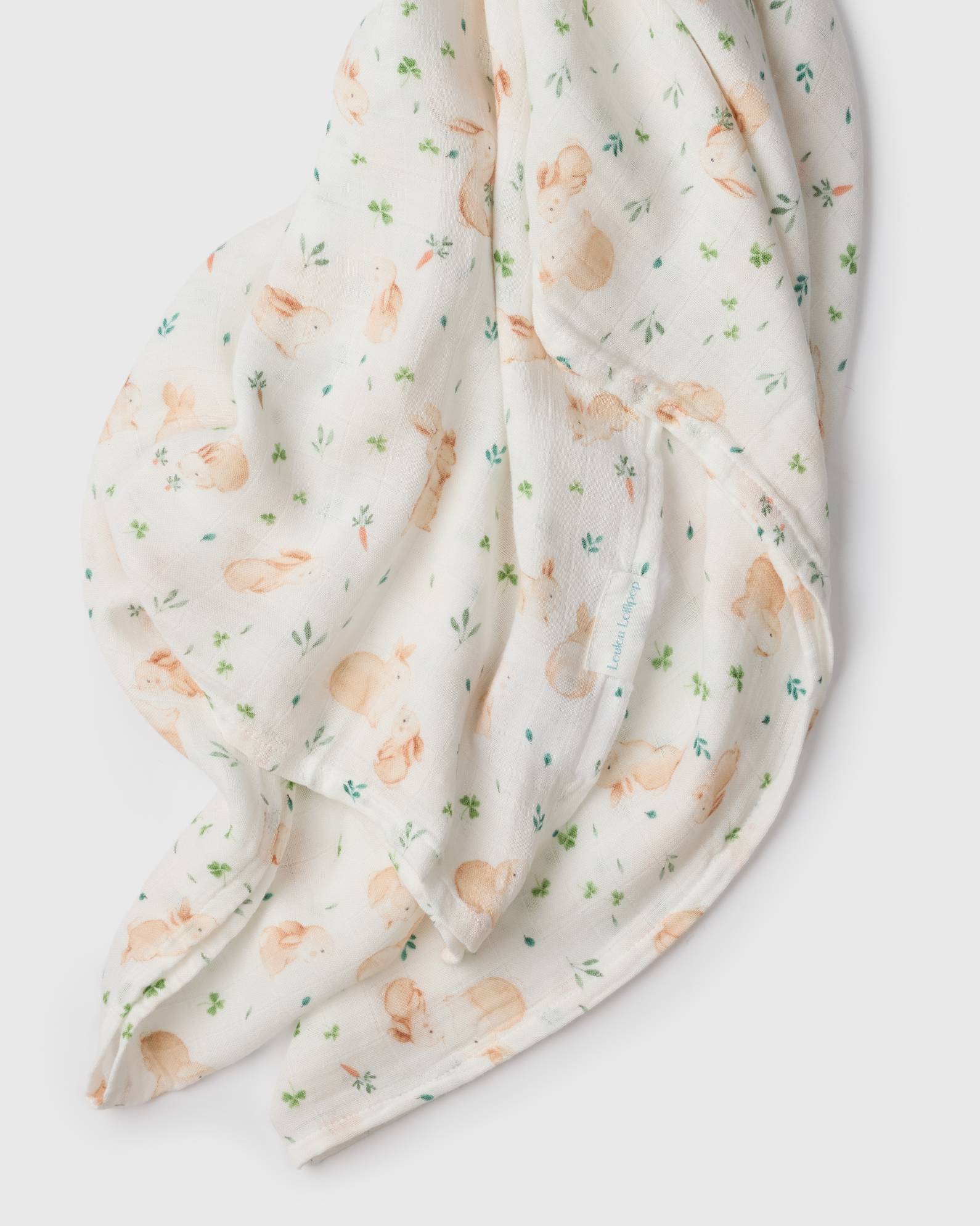 Luxe Muslin Swaddle - Bunny Meadow by Loulou Lollipop - Image 5