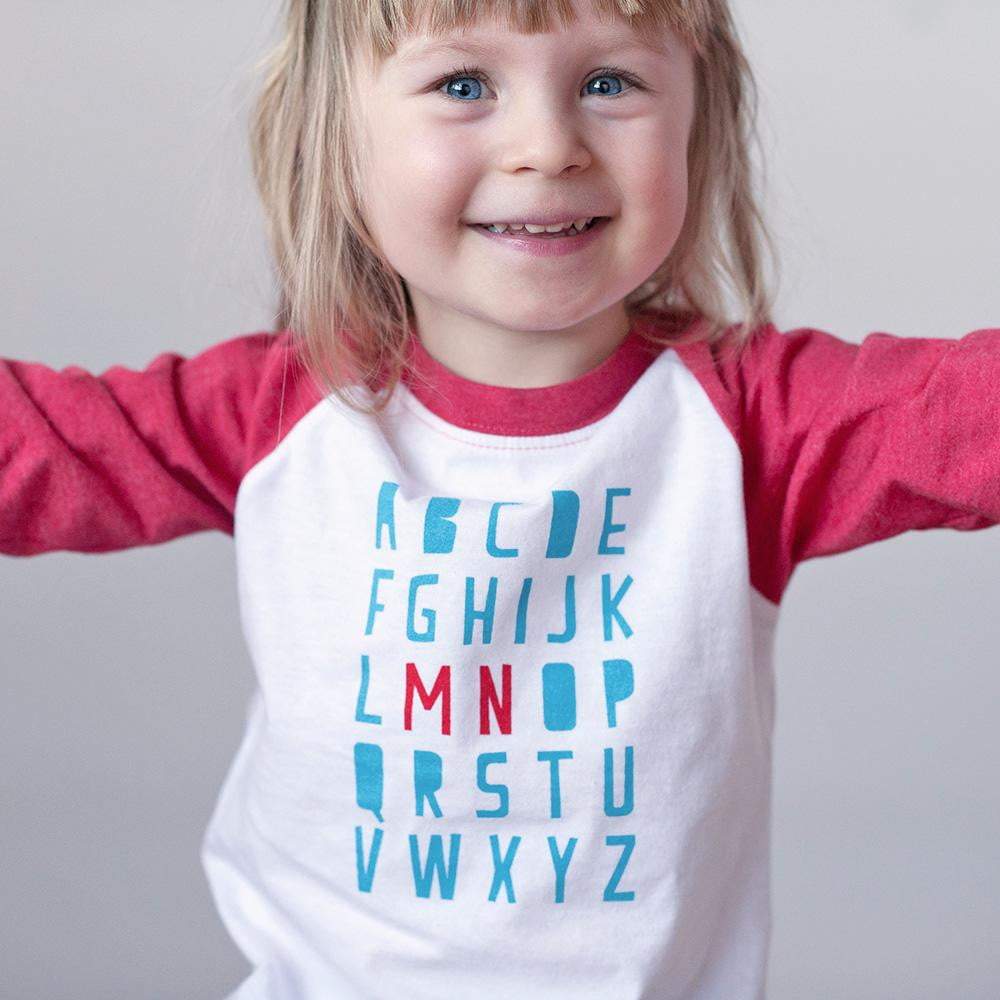 Cotton Raglan Tee - Minnesota Alphabet by Sweetpea + Co - Image 3
