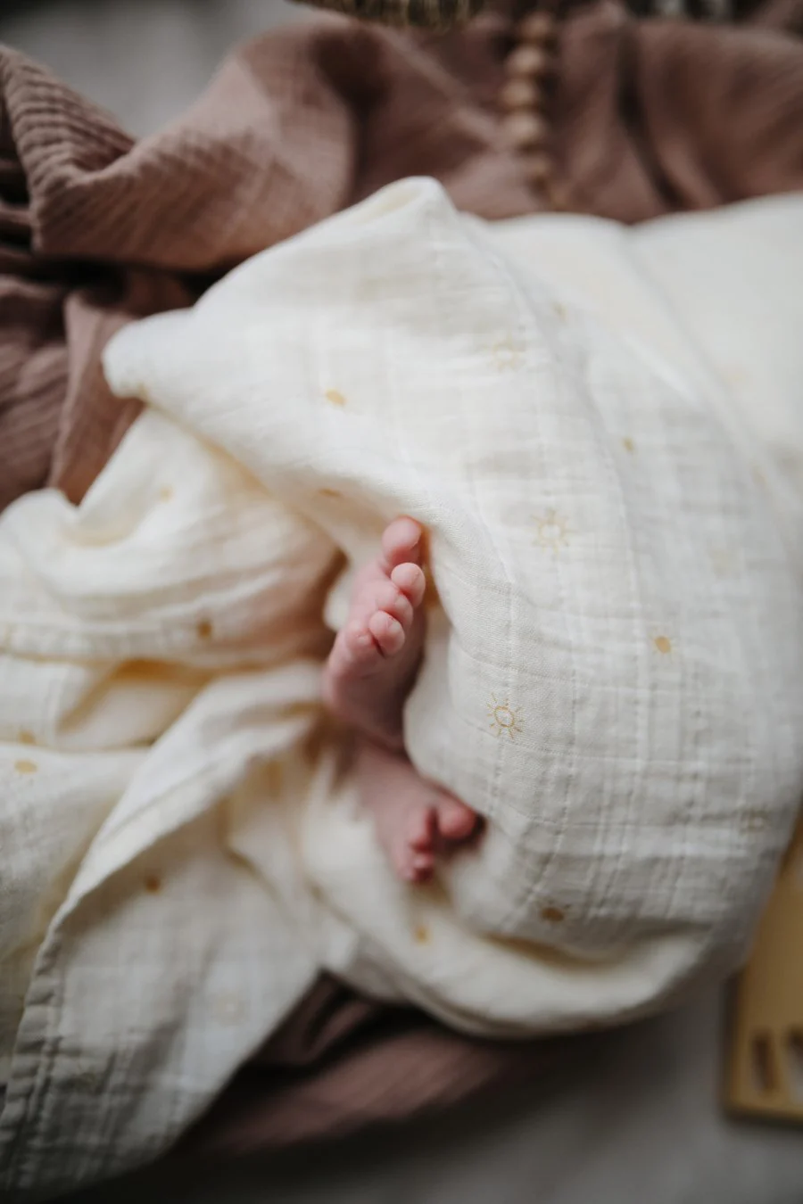 Organic Muslin Swaddle - Sun by Mushie & Co - Image 3
