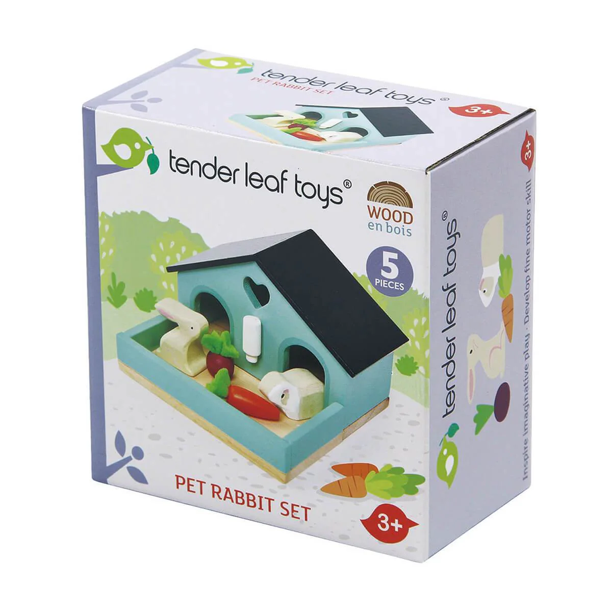 Pet Rabbit Set Wooden Toy by Tender Leaf Toys - Image 3