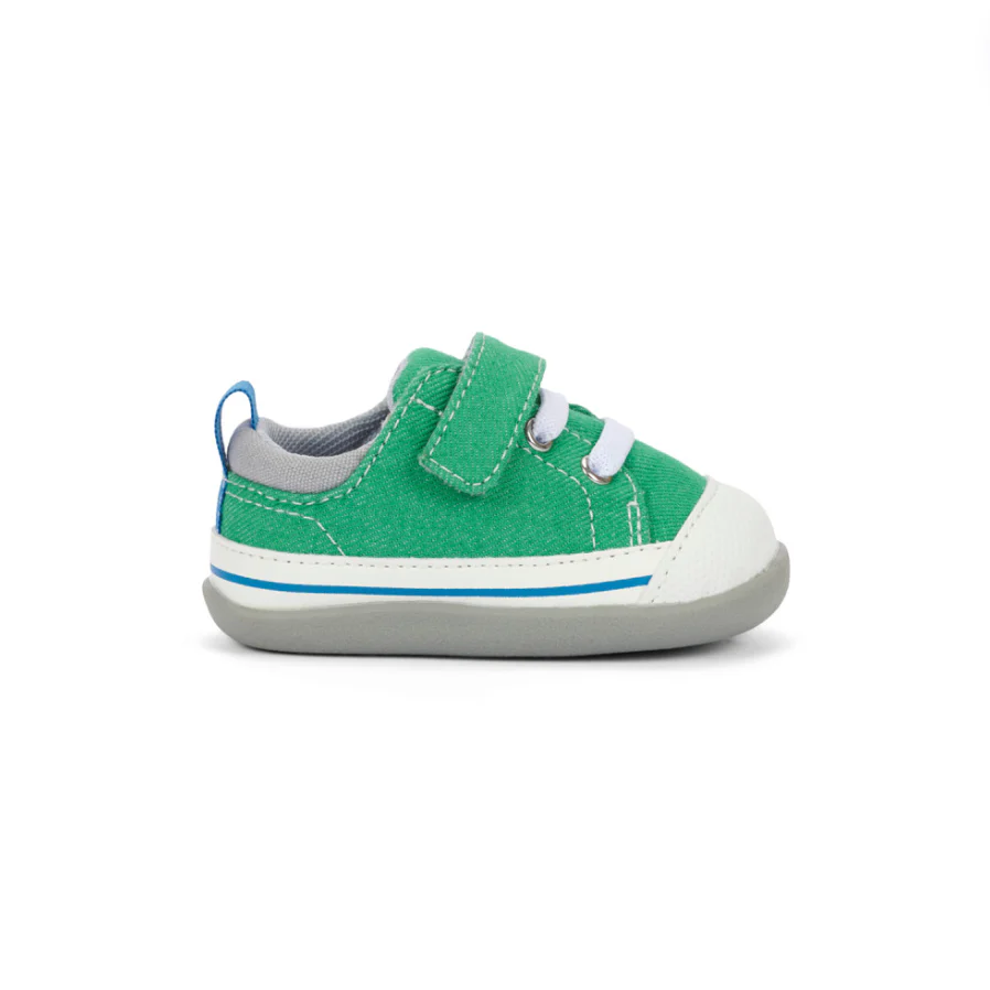 Stevie II Infant Shoe - Green Denim by See Kai Run - Image 3