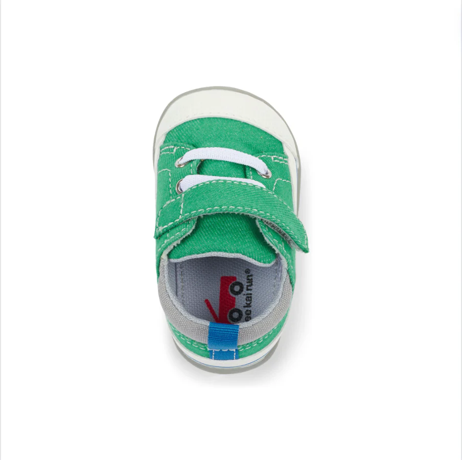 Stevie II Infant Shoe - Green Denim by See Kai Run - Image 4