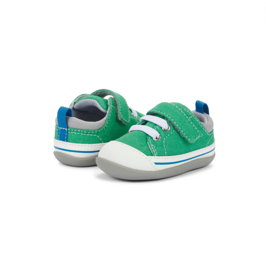Stevie II Infant Shoe - Green Denim by See Kai Run - Image 6